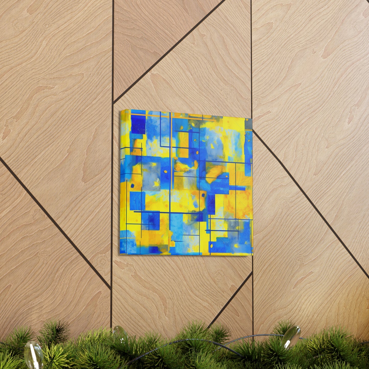 "Yellow & Blue" Canvas Wall Art - Weave Got Gifts - Unique Gifts You Won’t Find Anywhere Else!