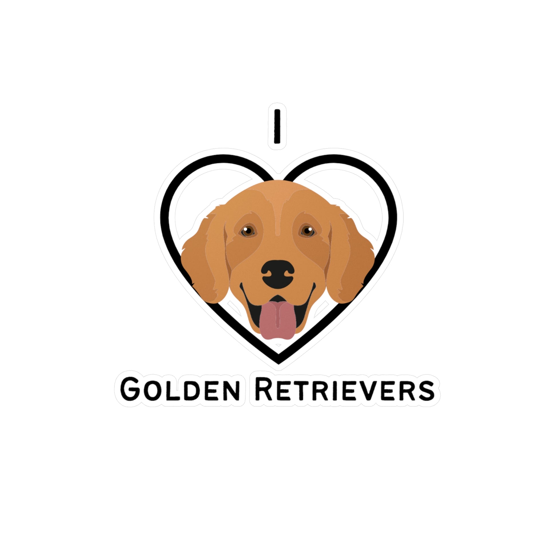 "I Love Golden Retrievers" Vinyl Decals - Weave Got Gifts - Unique Gifts You Won’t Find Anywhere Else!