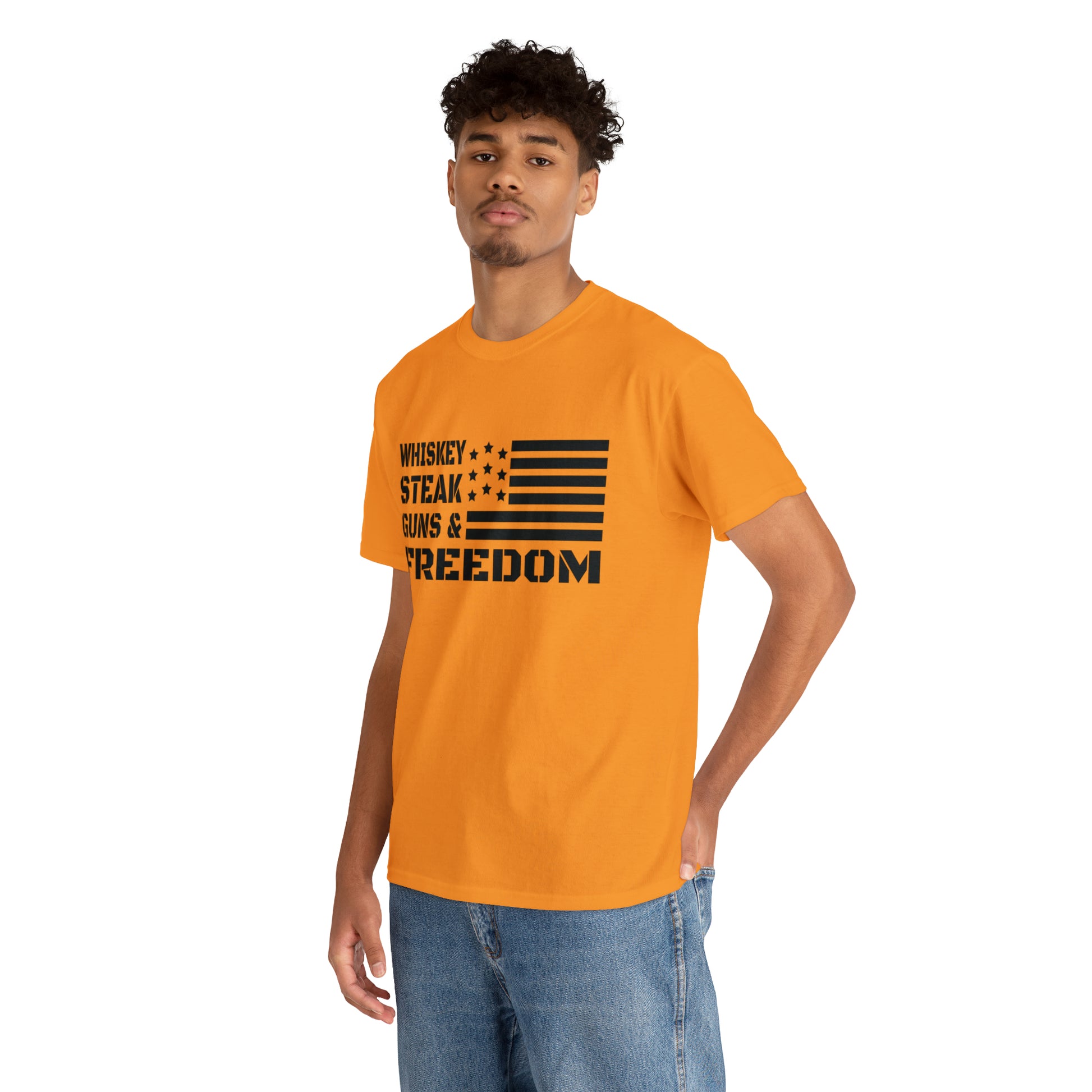 "Whiskey, Steak, Guns & Freedom" T-Shirt - Weave Got Gifts - Unique Gifts You Won’t Find Anywhere Else!