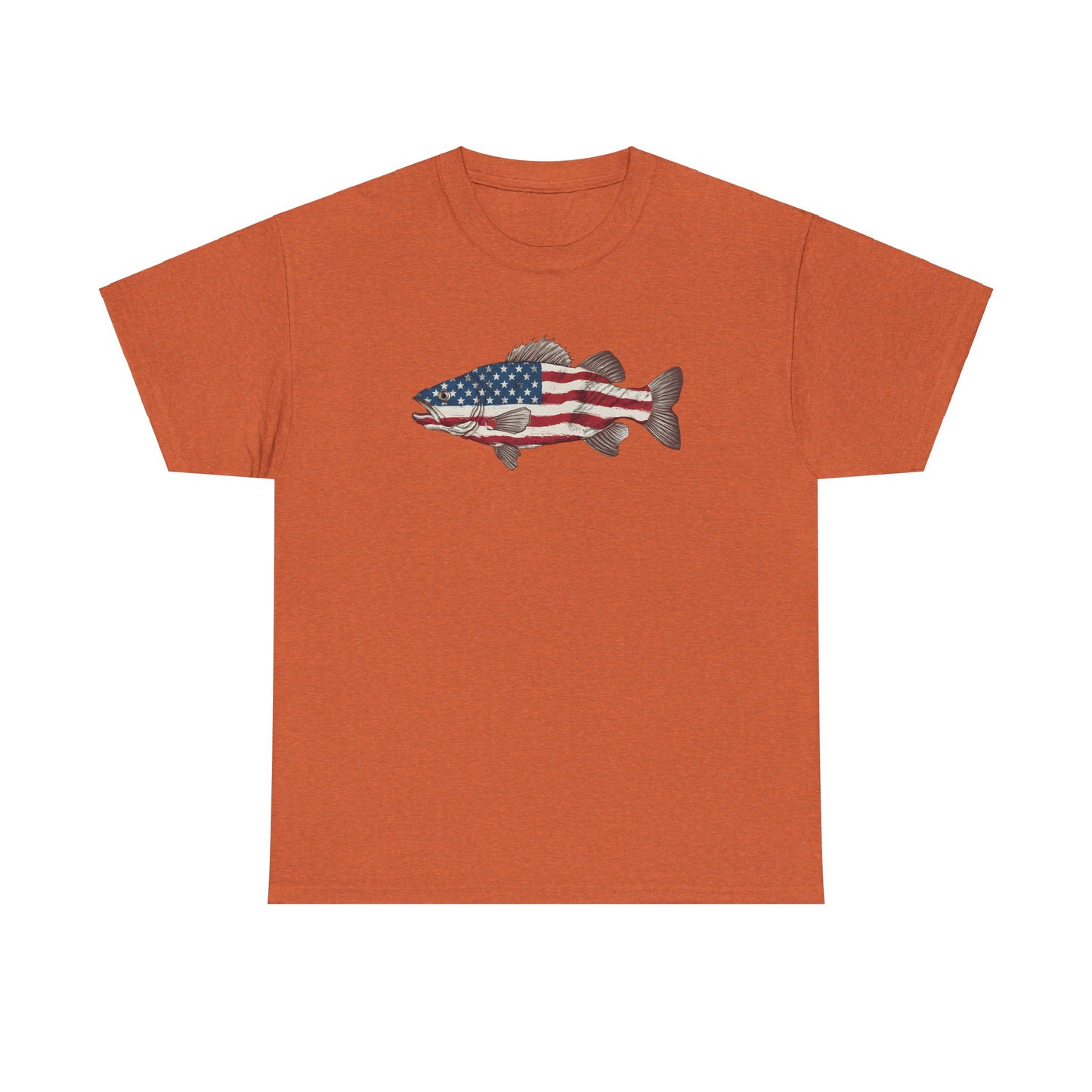 Patriotic fishing shirt with bold catfish design
