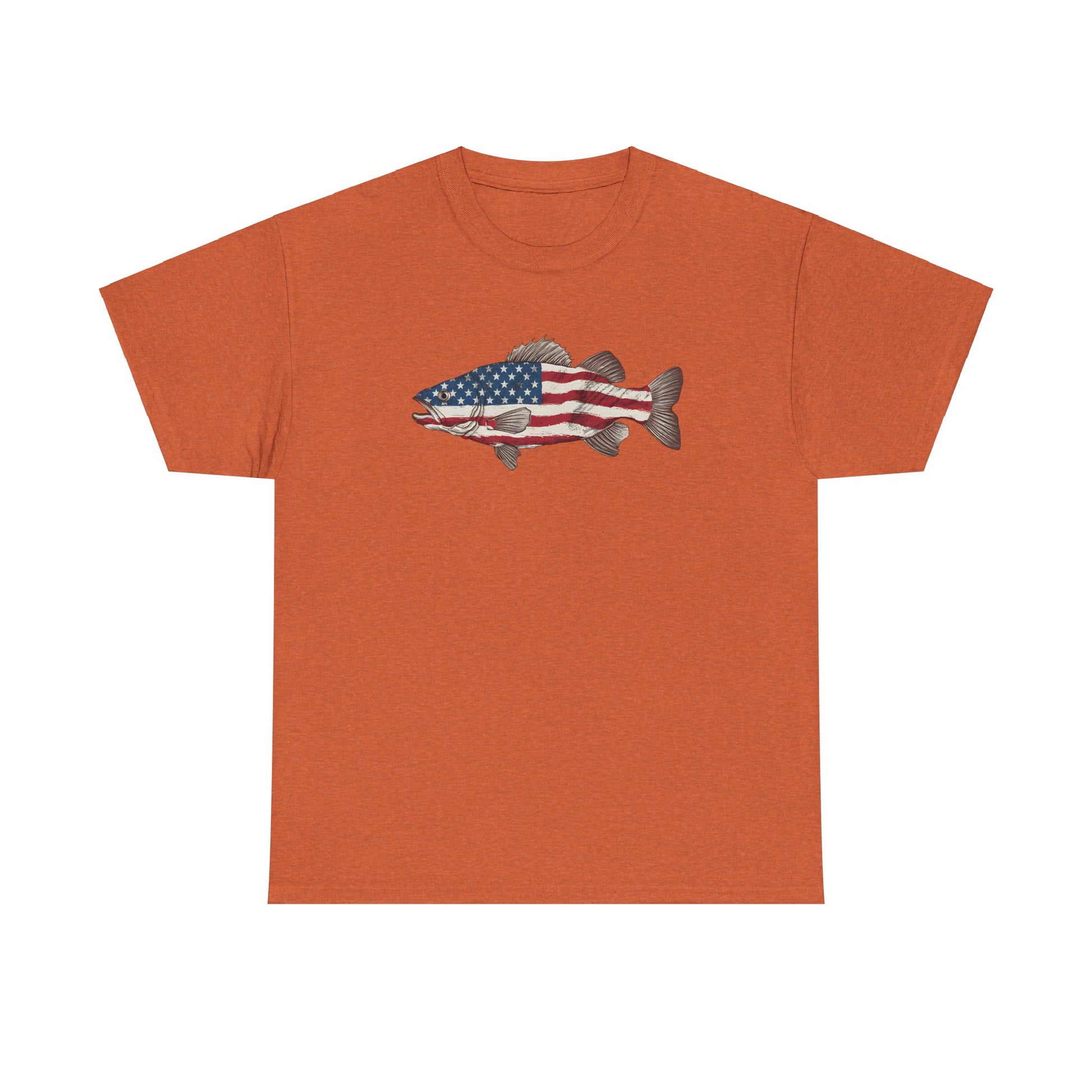 Patriotic fishing shirt with bold catfish design
