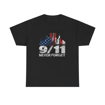 Twin Towers graphic t-shirt for 9/11 awareness
