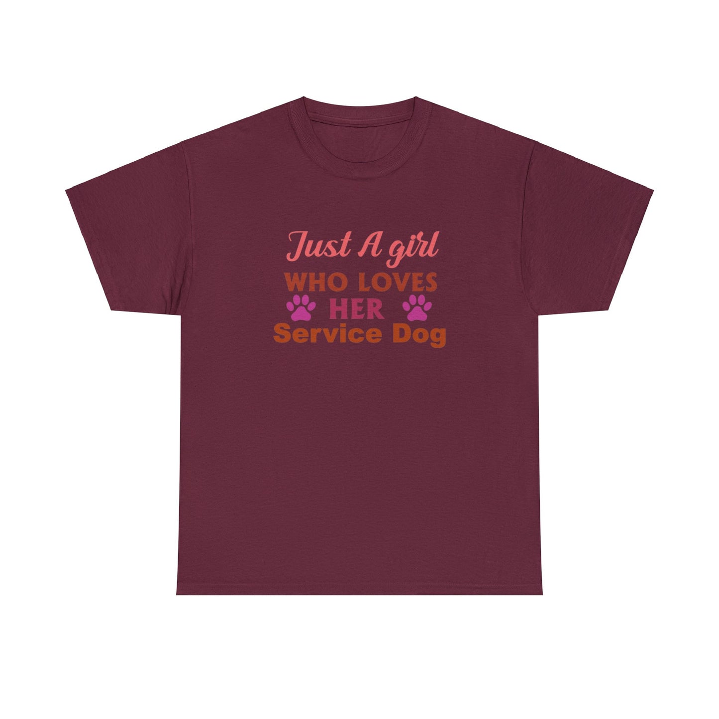 Black service dog shirt with white text for casual wear
