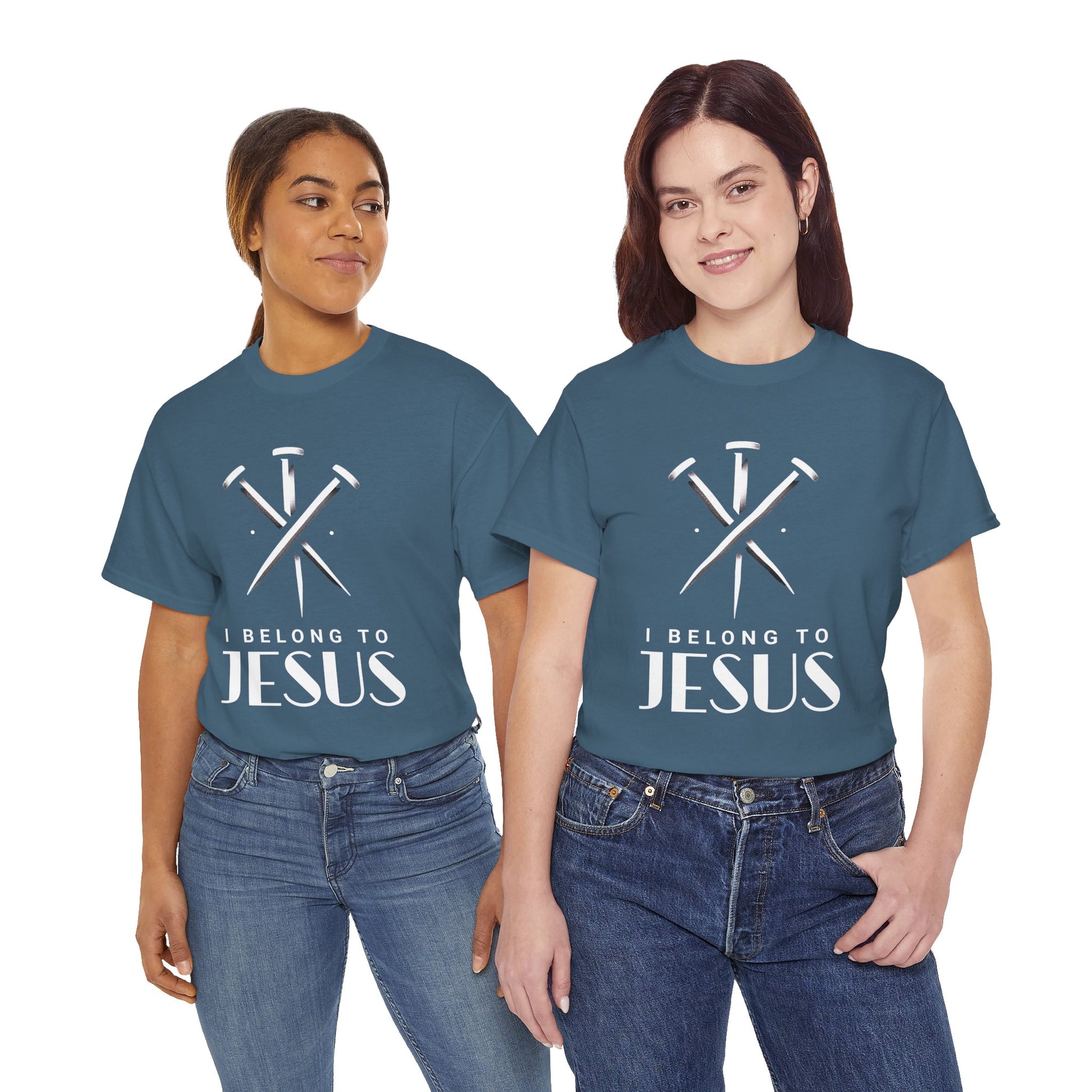 I belong to Jesus shirt with three crossed nails graphic
