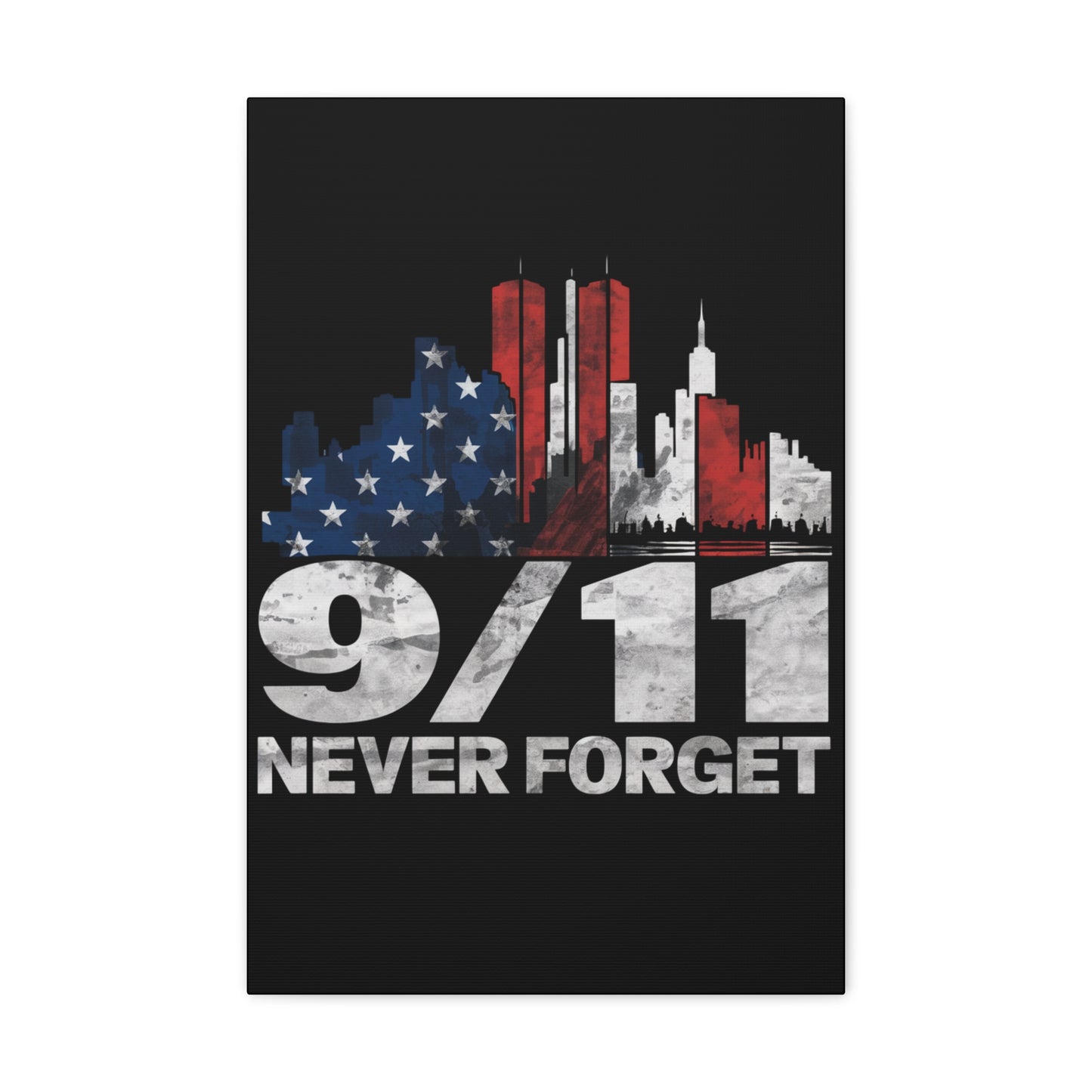 9/11 tribute canvas with Twin Towers design
