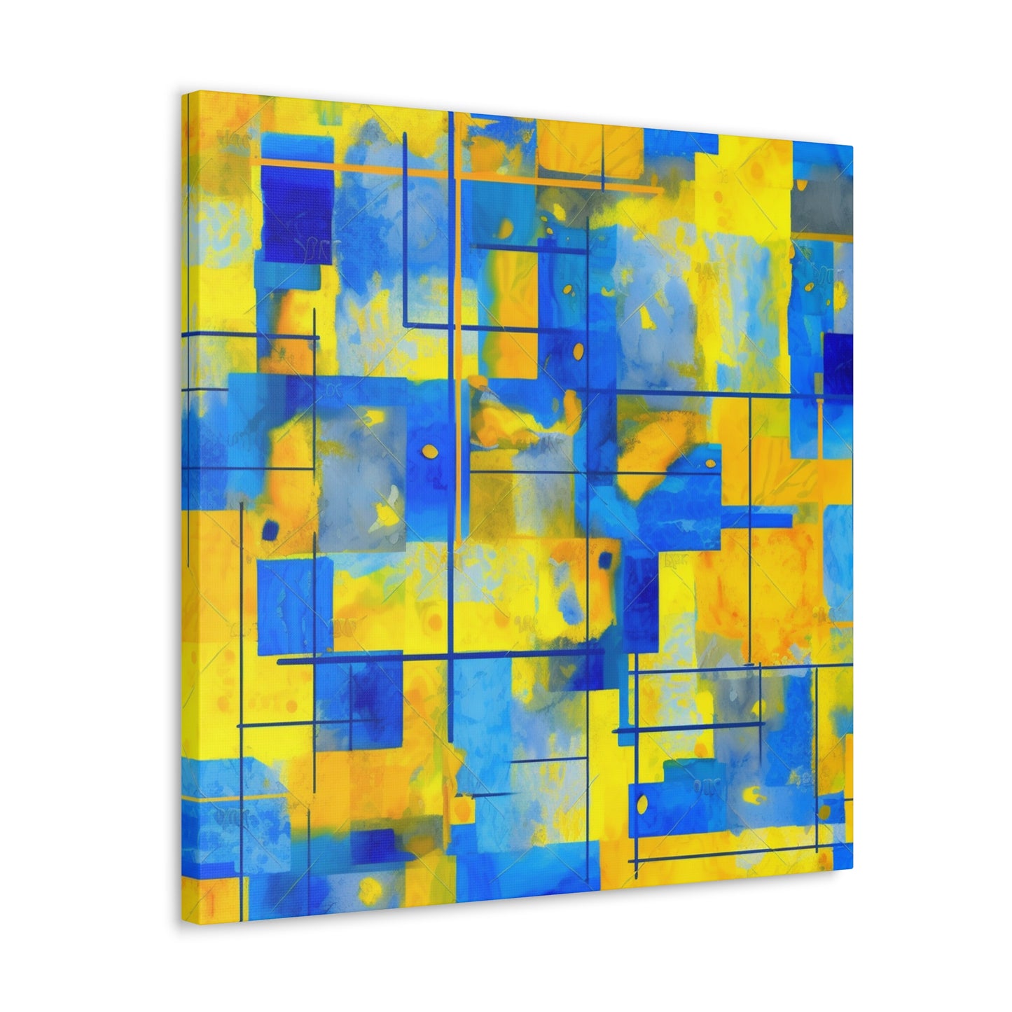 "Yellow & Blue" Canvas Wall Art - Weave Got Gifts - Unique Gifts You Won’t Find Anywhere Else!