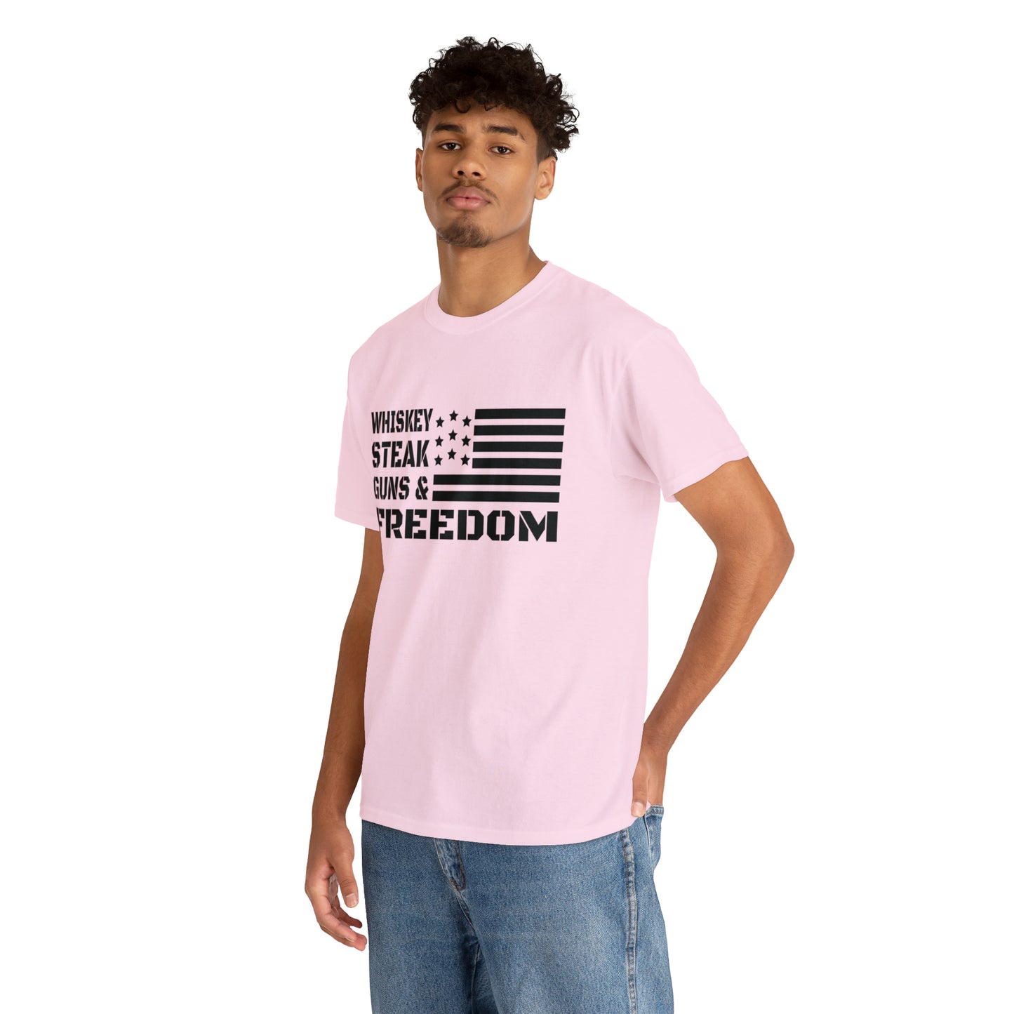 "Whiskey, Steak, Guns & Freedom" T-Shirt - Weave Got Gifts - Unique Gifts You Won’t Find Anywhere Else!