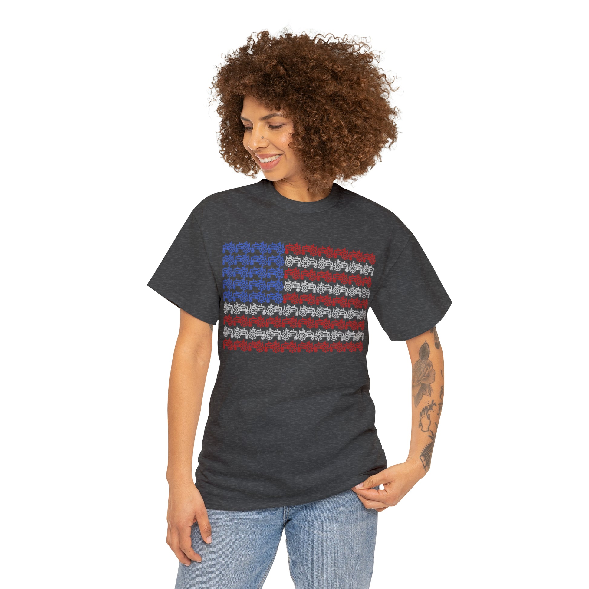 "American Flag Tractors" T-Shirt - Weave Got Gifts - Unique Gifts You Won’t Find Anywhere Else!