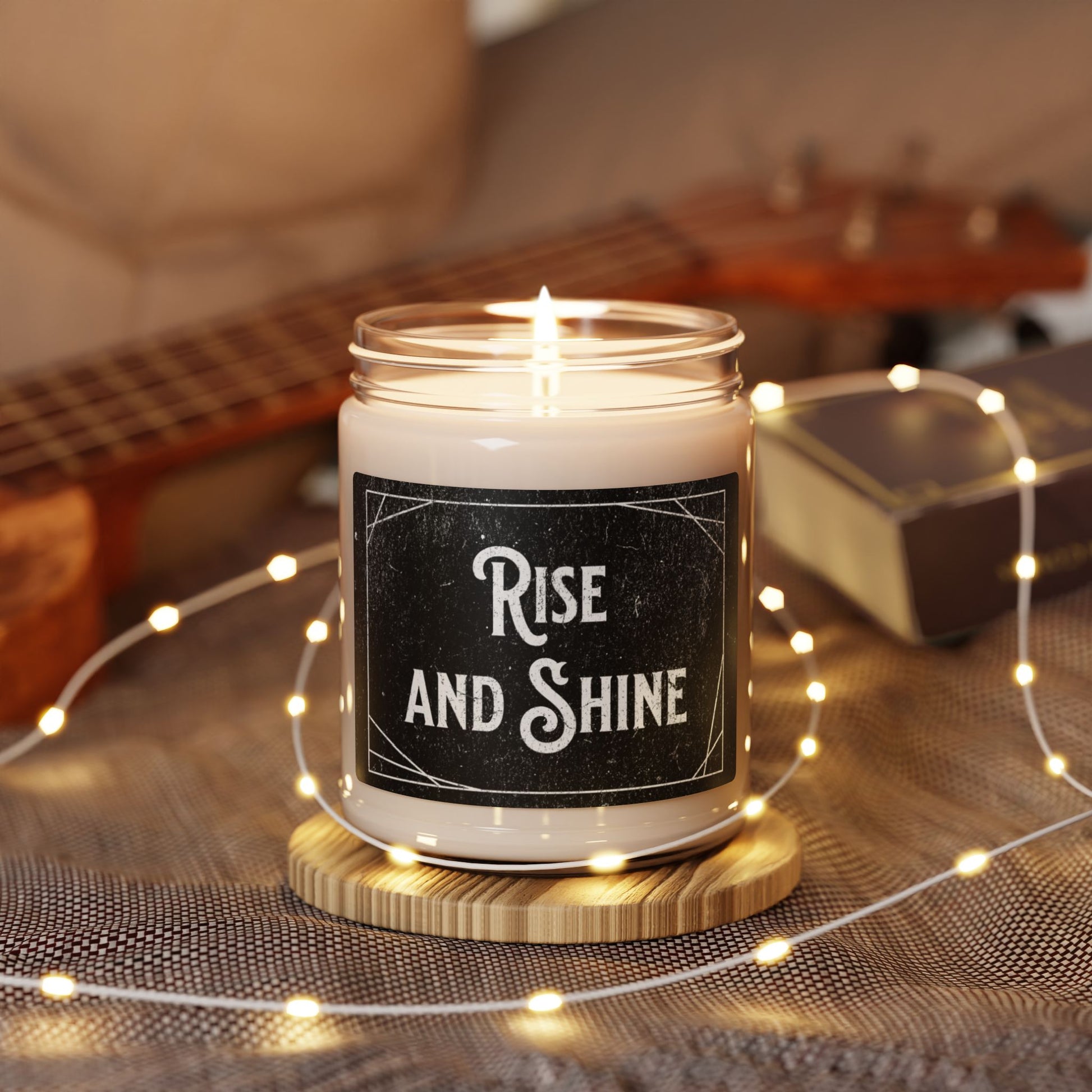 Rise and shine candle for home or office decor
