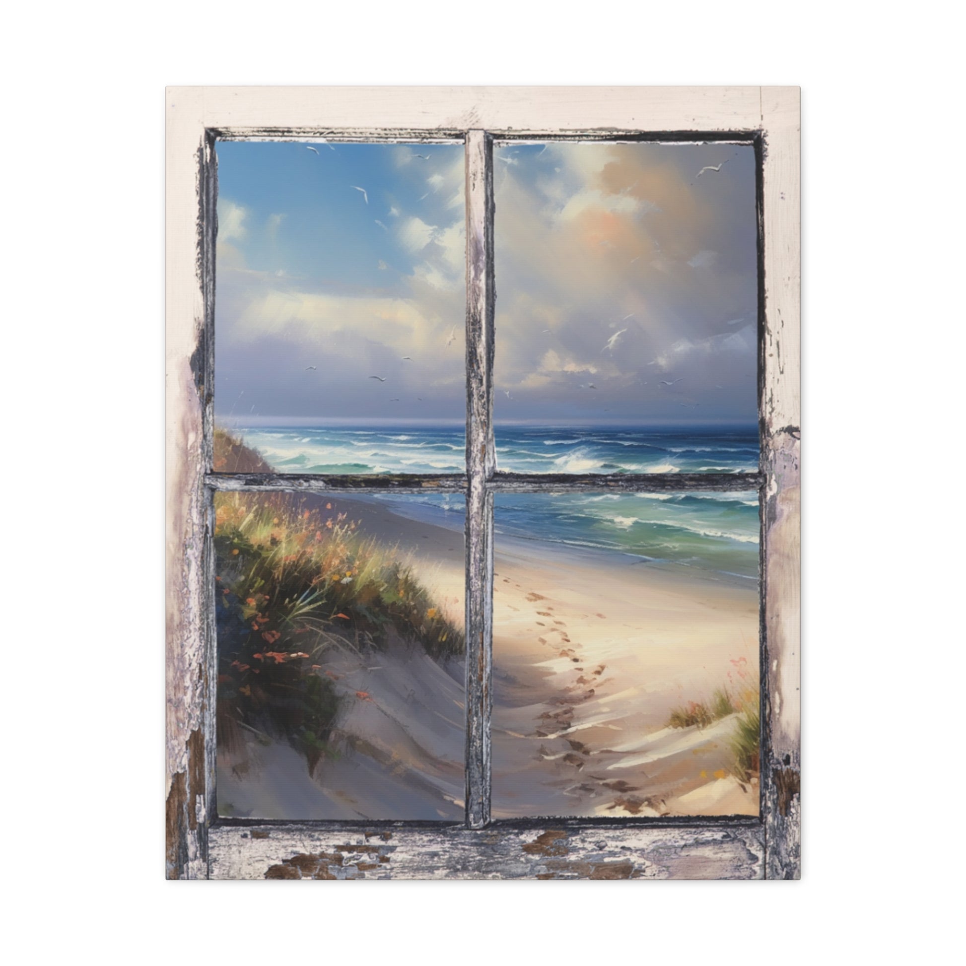 "Sandy Beach Window View" Wall Art - Weave Got Gifts - Unique Gifts You Won’t Find Anywhere Else!