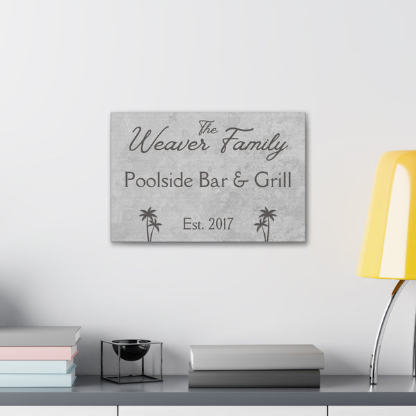 Custom "Family Poolside Bar & Grill" Wall Art - Weave Got Gifts - Unique Gifts You Won’t Find Anywhere Else!