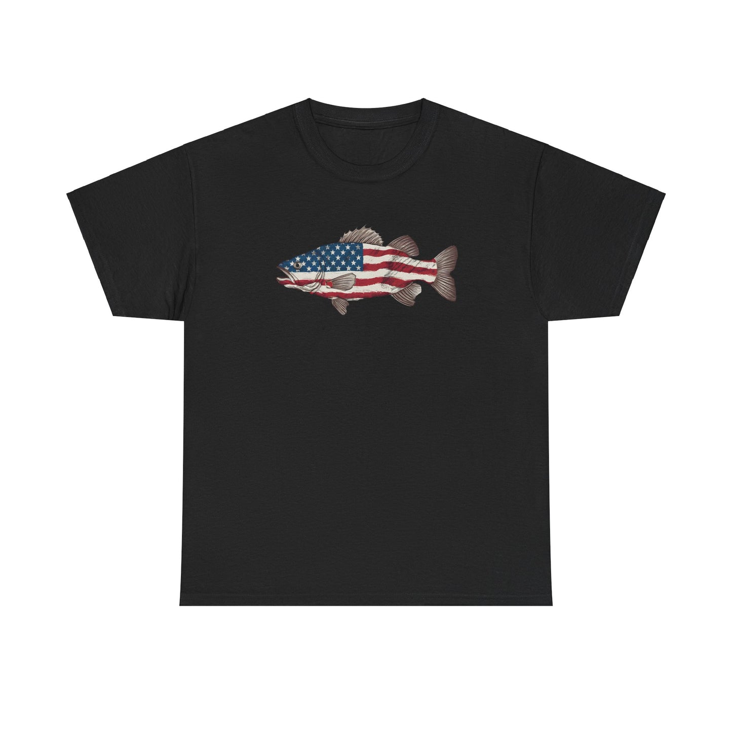 USA flag fishing shirt for patriotic fishermen
