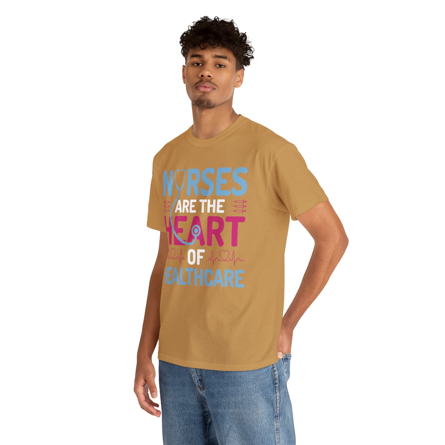 Nurse hero message t-shirt with heart design
