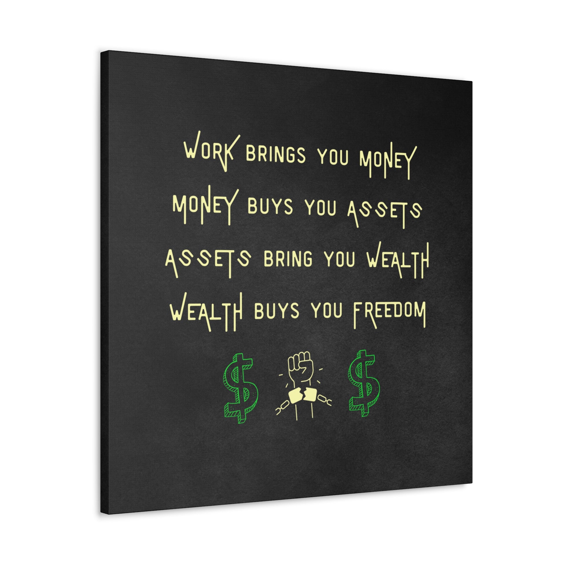 Vibrant entrepreneur motivation canvas art with solid support backing.