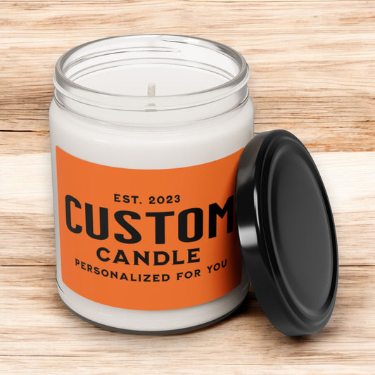 Custom candle with personalized text
