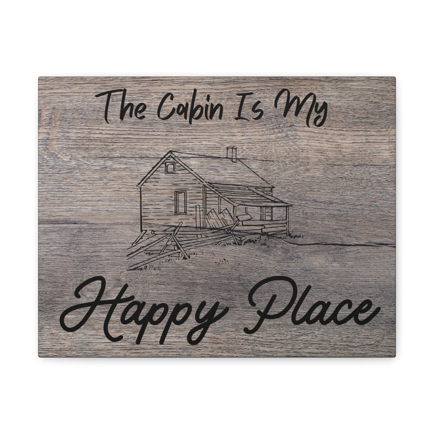 "The Cabin Is My Happy Place" Wall Art - Weave Got Gifts - Unique Gifts You Won’t Find Anywhere Else!