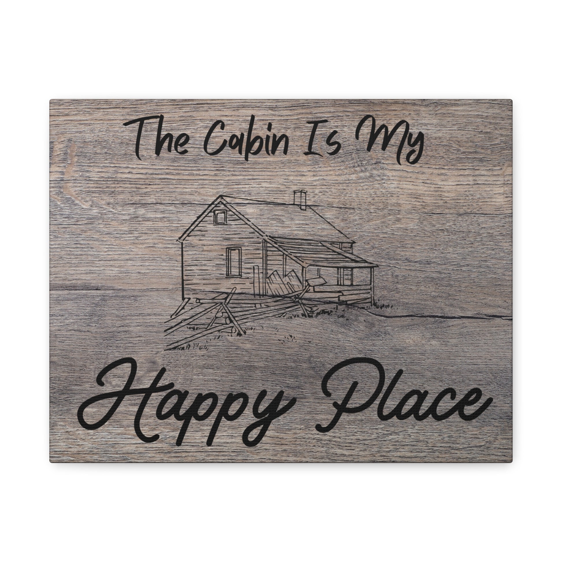 "The Cabin Is My Happy Place" Wall Art - Weave Got Gifts - Unique Gifts You Won’t Find Anywhere Else!