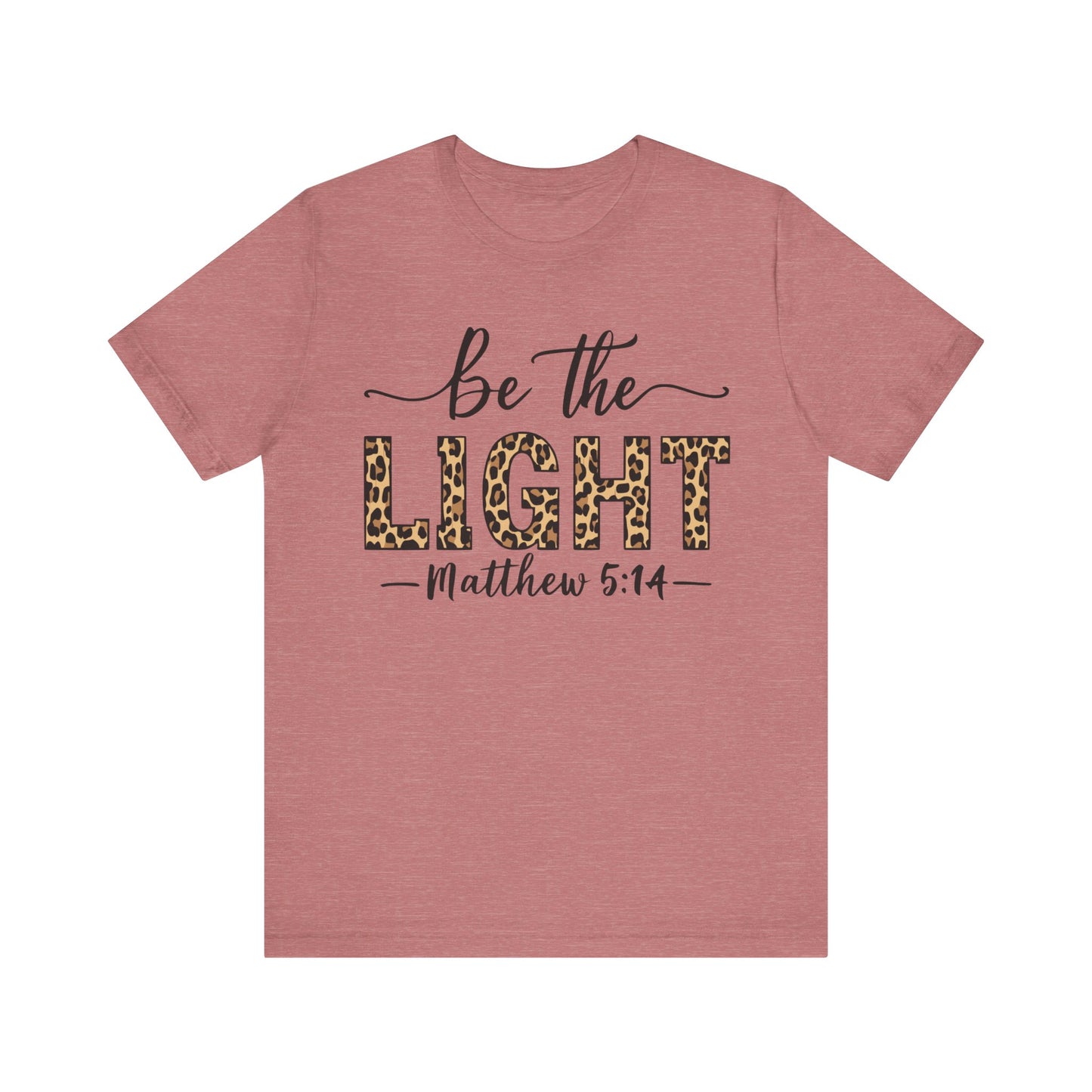 'Be The Light' - Stylish Christian T-Shirt with Cheetah Print