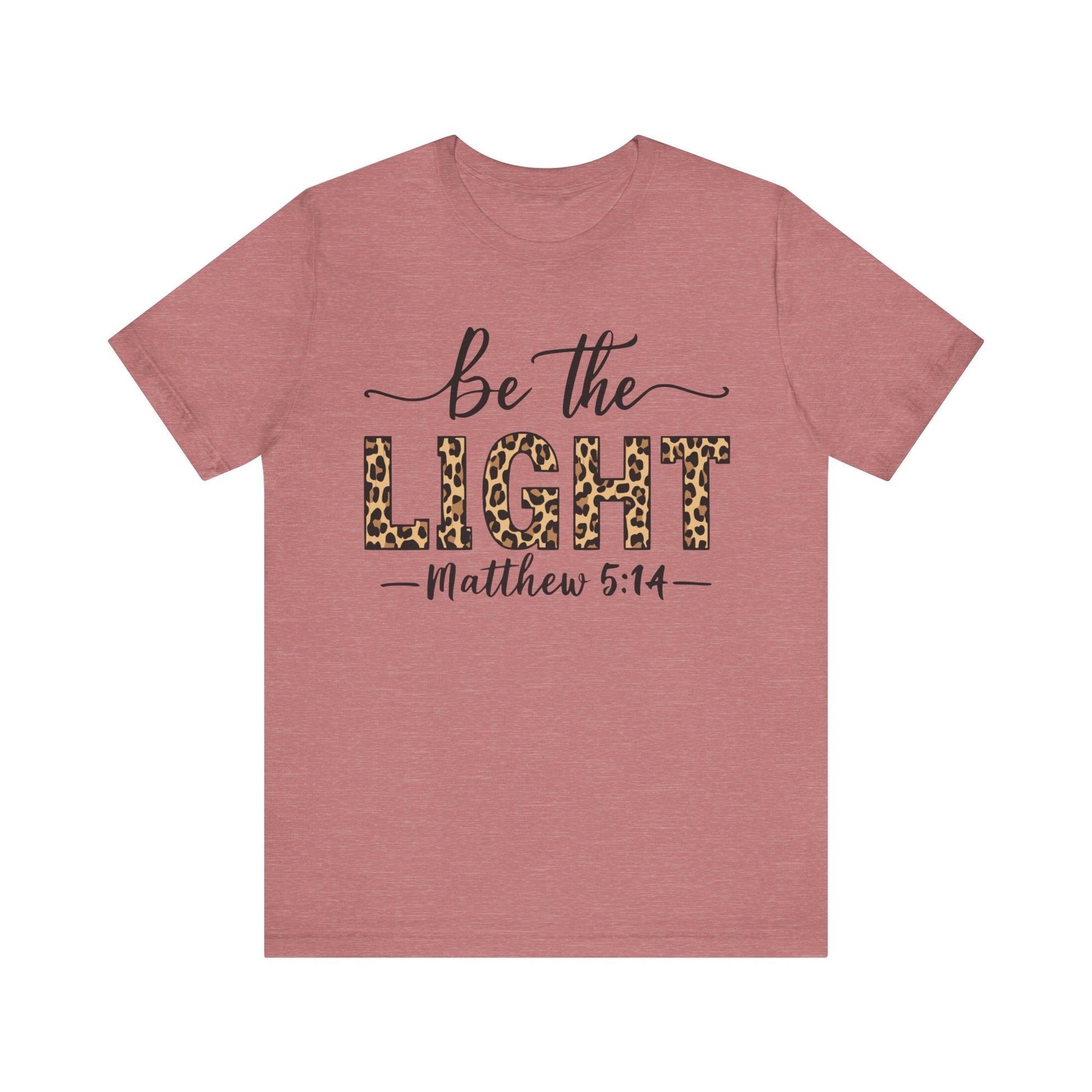 'Be The Light' - Stylish Christian T-Shirt with Cheetah Print