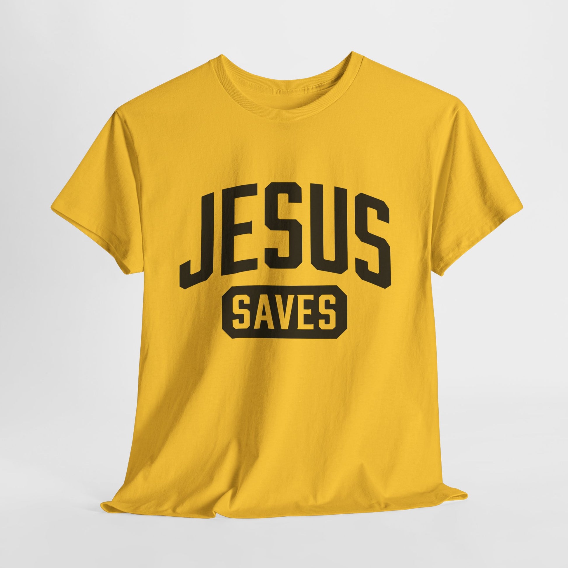 Bold and colorful Jesus Saves shirt for men and women.
