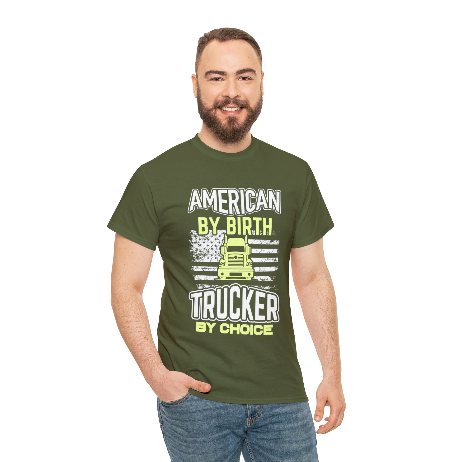 "American By Birth, Trucker By Choice" T-Shirt - Weave Got Gifts - Unique Gifts You Won’t Find Anywhere Else!