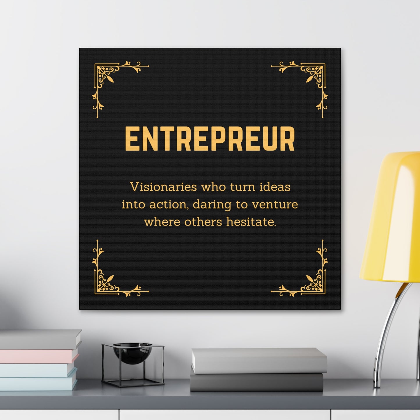 Gold-text entrepreneur art print
