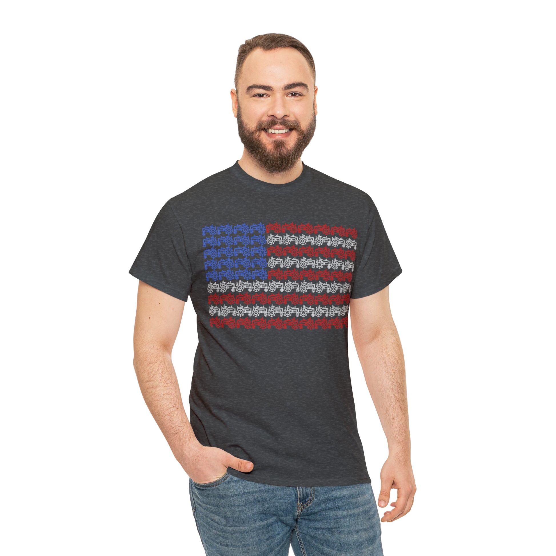 "American Flag Tractors" T-Shirt - Weave Got Gifts - Unique Gifts You Won’t Find Anywhere Else!