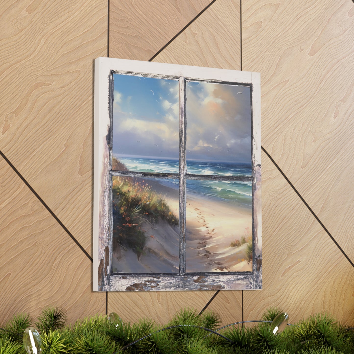 "Sandy Beach Window View" Wall Art - Weave Got Gifts - Unique Gifts You Won’t Find Anywhere Else!