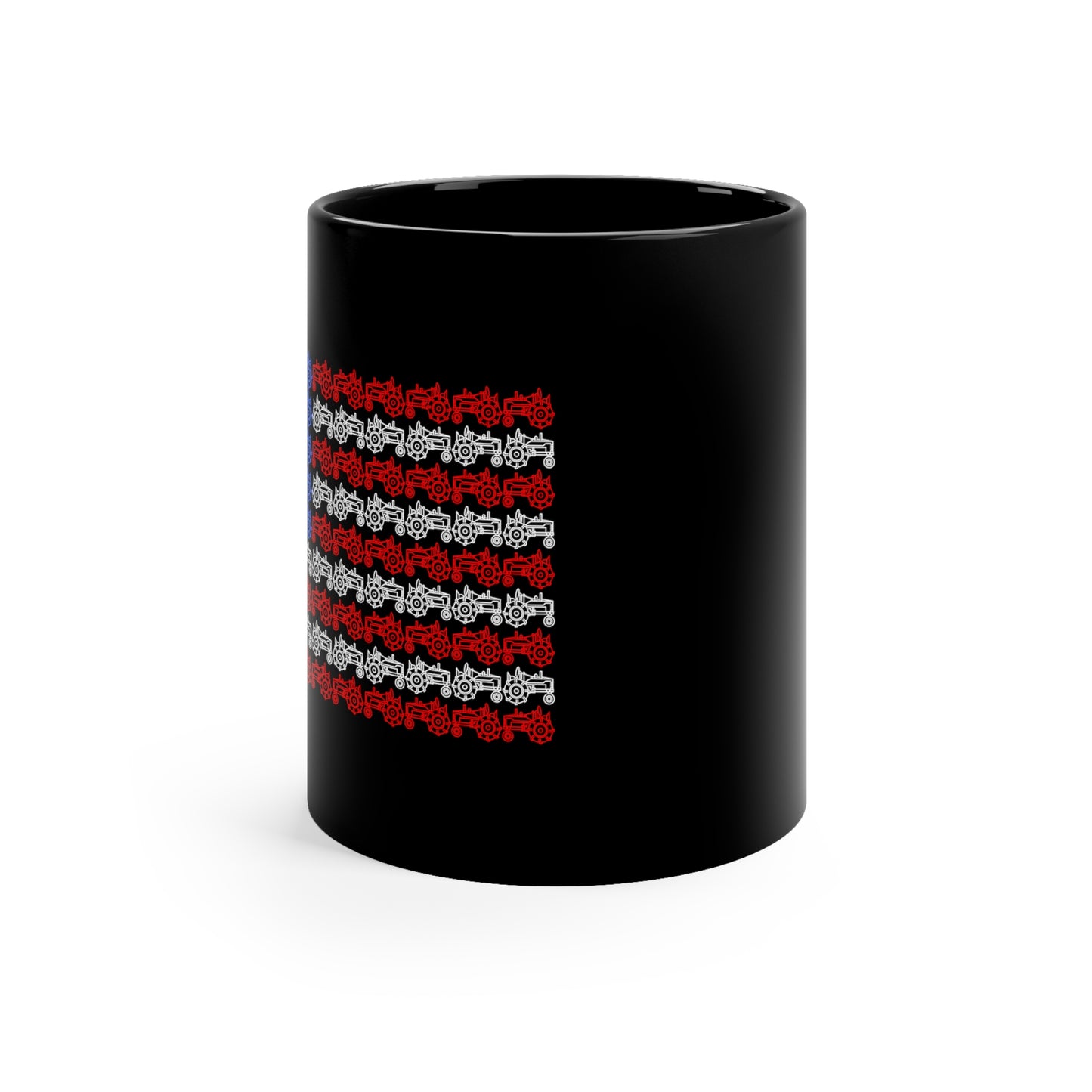 "Tractor American Flag" 11oz Black Mug - Weave Got Gifts - Unique Gifts You Won’t Find Anywhere Else!