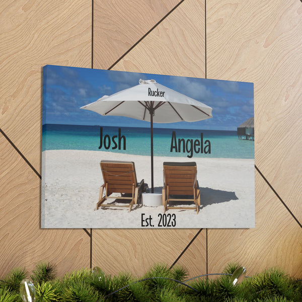 "Beach Chairs Honeymoon" Custom Wall Art - Weave Got Gifts - Unique Gifts You Won’t Find Anywhere Else!