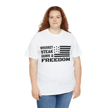 "Whiskey, Steak, Guns & Freedom" T-Shirt - Weave Got Gifts - Unique Gifts You Won’t Find Anywhere Else!