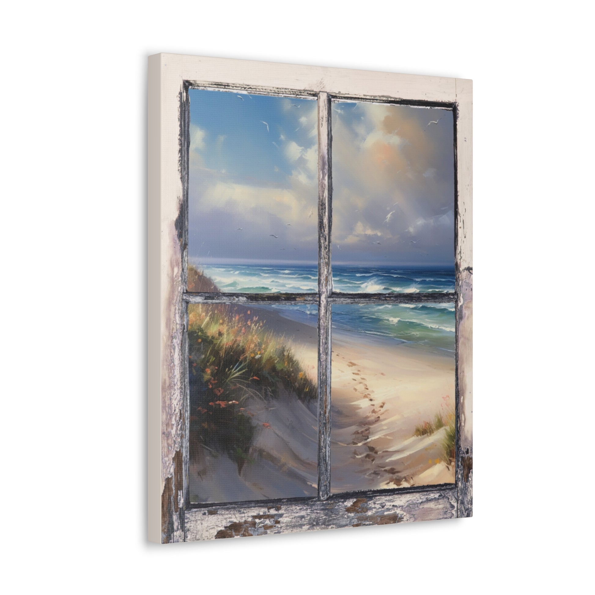 "Sandy Beach Window View" Wall Art - Weave Got Gifts - Unique Gifts You Won’t Find Anywhere Else!