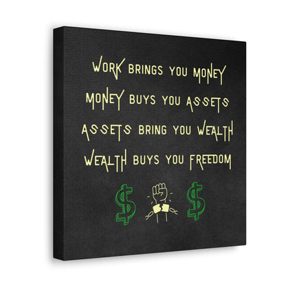 Entrepreneur wall art with wealth quote
