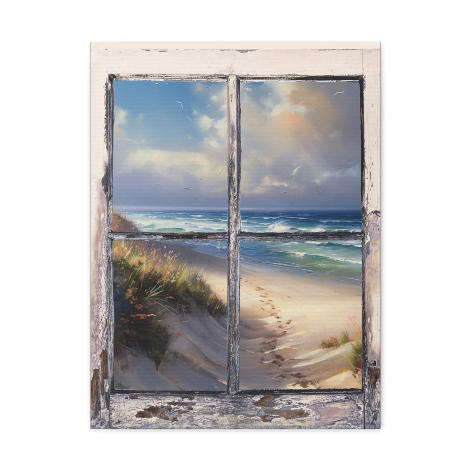 "Sandy Beach Window View" Wall Art - Weave Got Gifts - Unique Gifts You Won’t Find Anywhere Else!