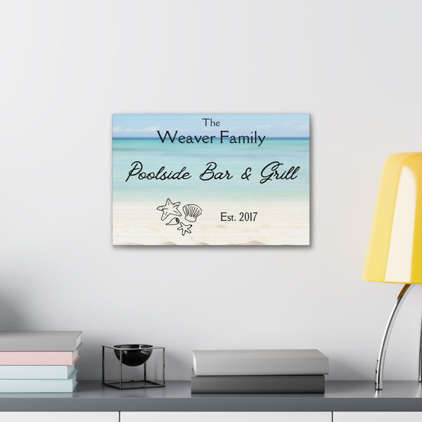 Custom "Family Poolside Bar & Grill" Wall Art - Weave Got Gifts - Unique Gifts You Won’t Find Anywhere Else!