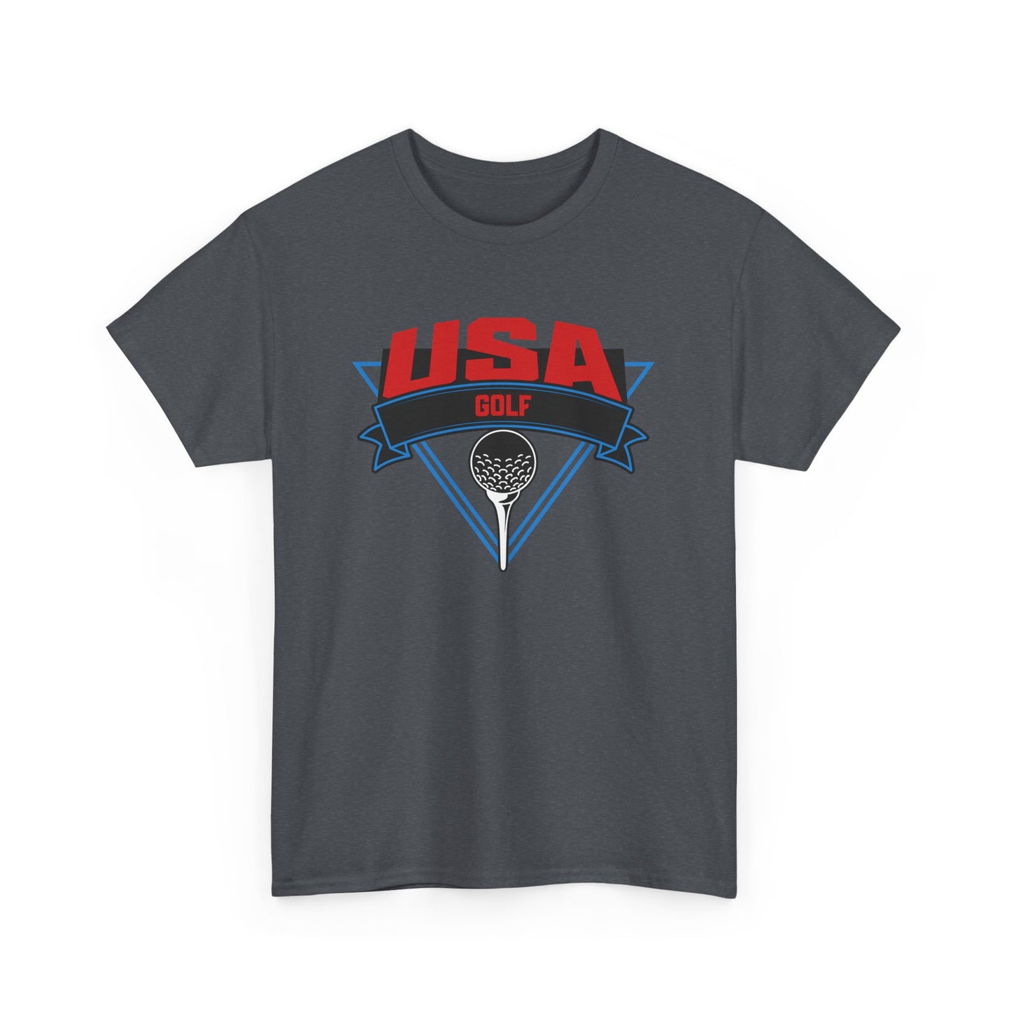 Patriotic golf shirt with USA flag colors
