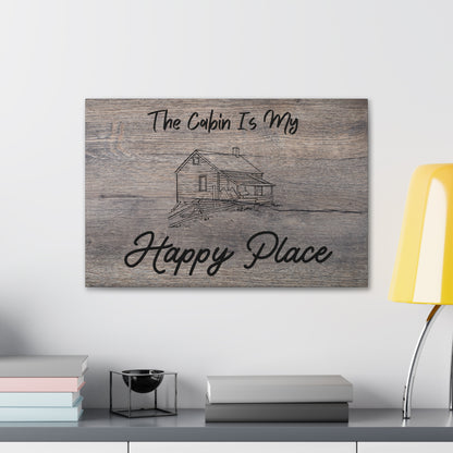 "The Cabin Is My Happy Place" Wall Art - Weave Got Gifts - Unique Gifts You Won’t Find Anywhere Else!