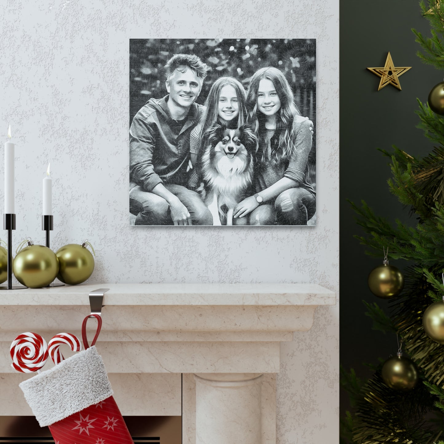 "Black & White Family Photo" Custom Wall Art - Weave Got Gifts - Unique Gifts You Won’t Find Anywhere Else!