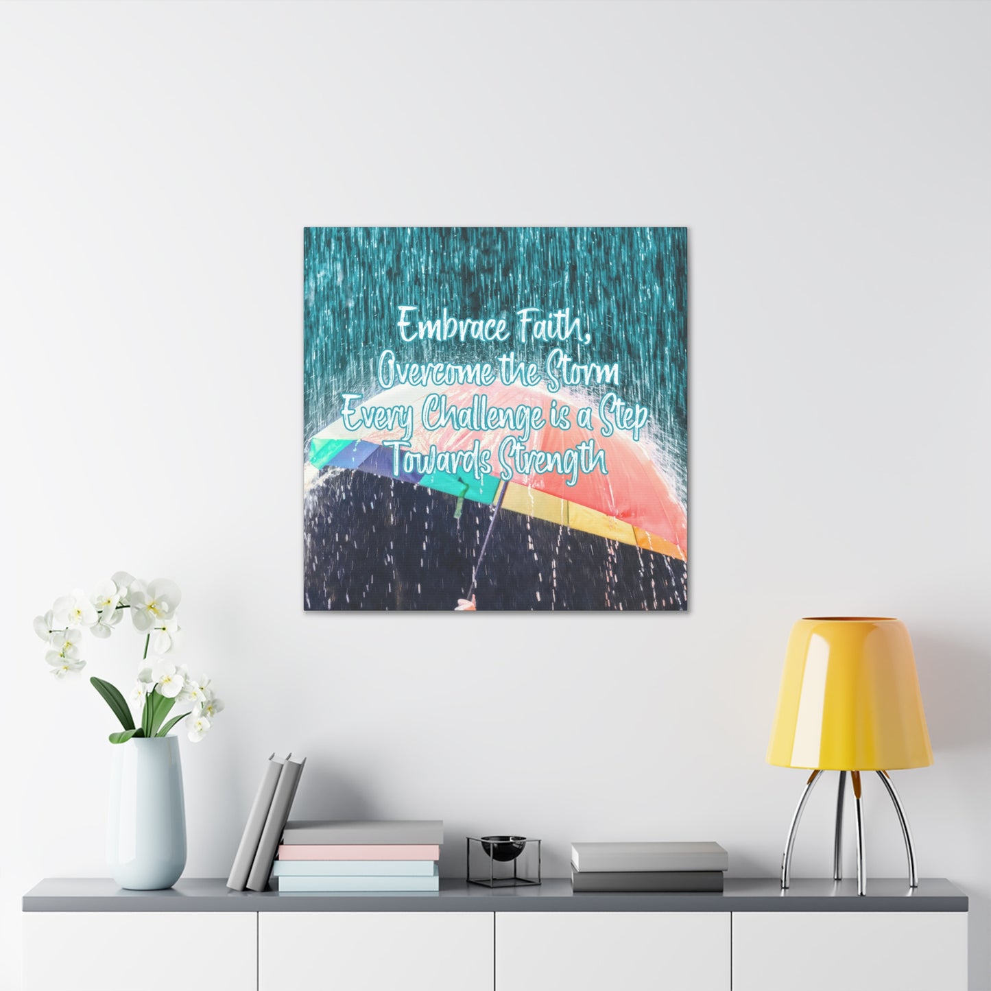 Umbrella canvas art symbolizing protection and faith during life’s storms
