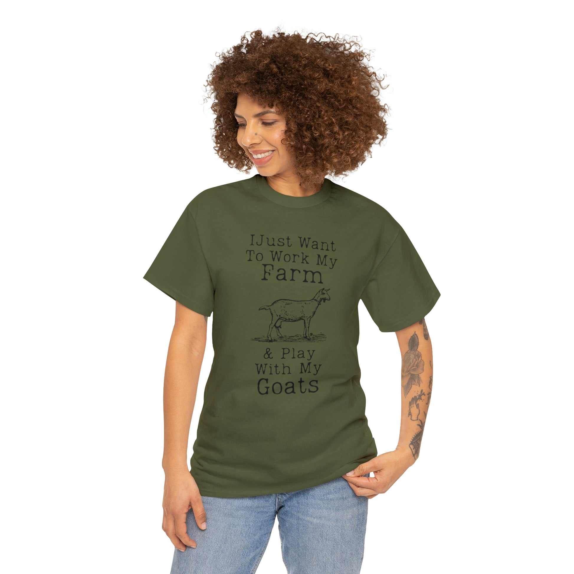 "I Just Want To Work My Farm & Play With My Goats" T-Shirt - Weave Got Gifts - Unique Gifts You Won’t Find Anywhere Else!