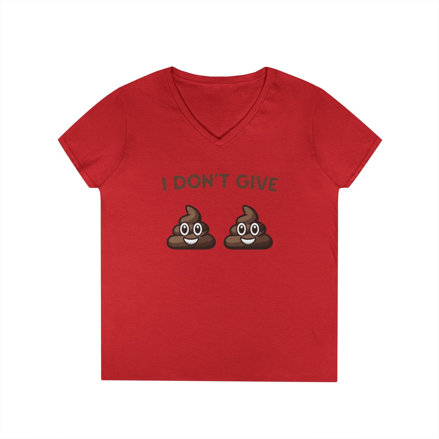 Women’s T-shirt with poop emojis and "I Don’t Give Two Sh*ts" slogan
