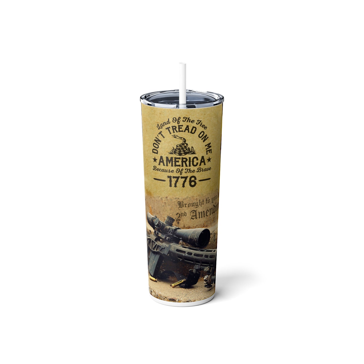 "American Don't Tread On Me 1776" Steel Tumbler with Straw - Weave Got Gifts - Unique Gifts You Won’t Find Anywhere Else!