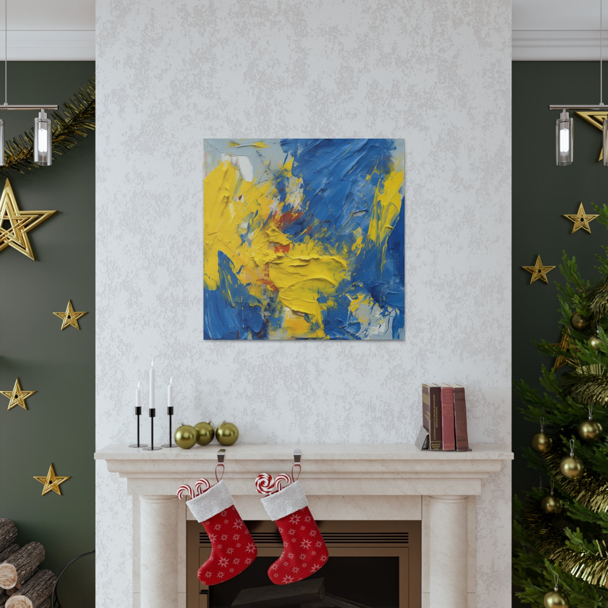 "Abstract Blue & Yellow" Wall Art - Weave Got Gifts - Unique Gifts You Won’t Find Anywhere Else!