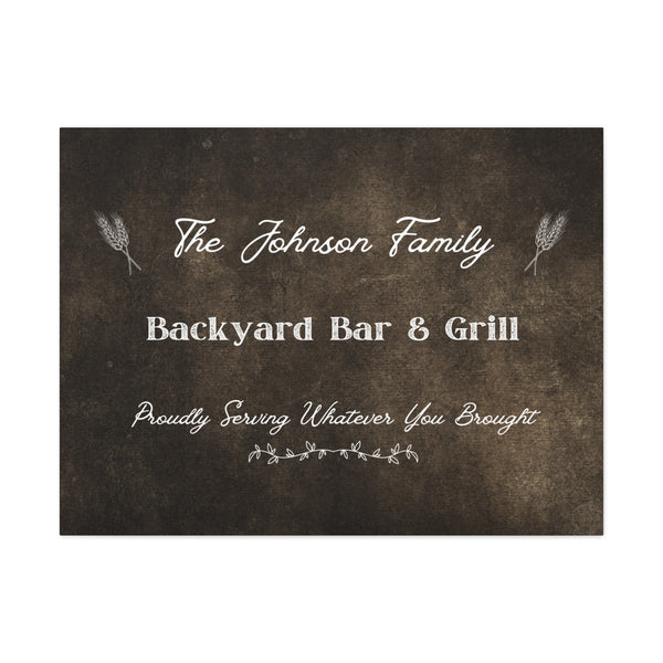 "Family Name Backyard Bar & Grill" Custom Sign - Weave Got Gifts - Unique Gifts You Won’t Find Anywhere Else!