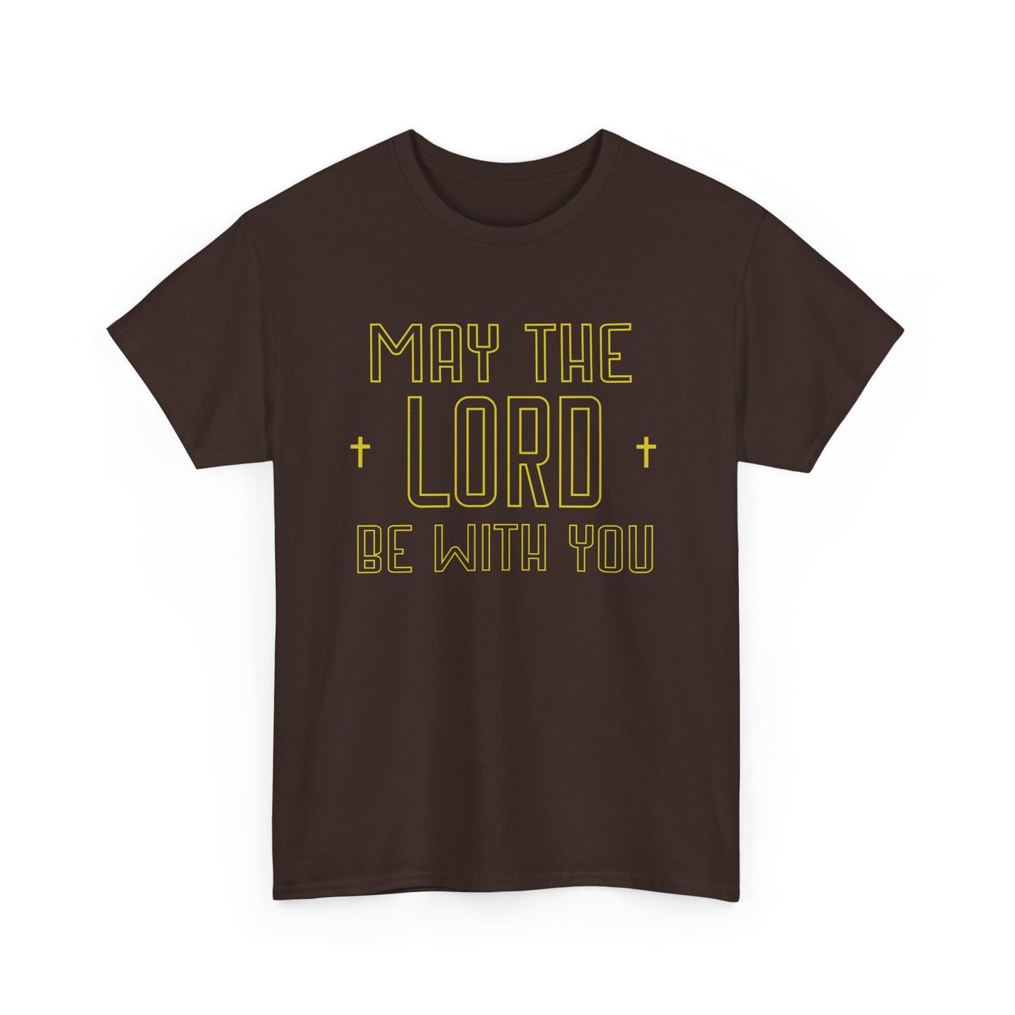 Fun Christian shirt with Star Wars style text, "May the Lord be with you"
