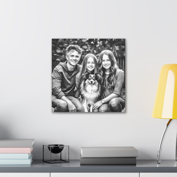 "Black & White Family Photo" Custom Wall Art - Weave Got Gifts - Unique Gifts You Won’t Find Anywhere Else!