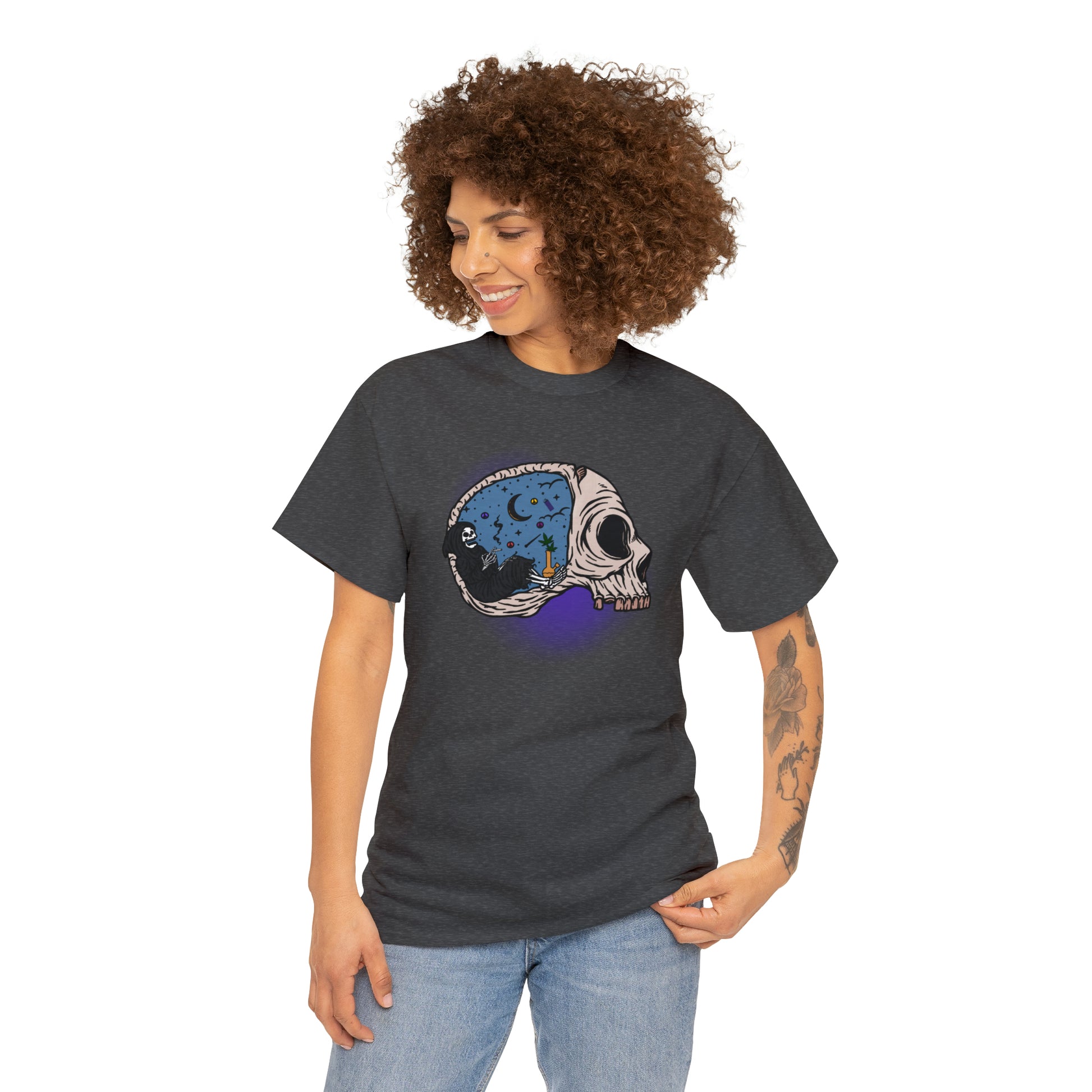 "Grim Reaper Inside Skull Smoking Cannabis" T-Shirt - Weave Got Gifts - Unique Gifts You Won’t Find Anywhere Else!