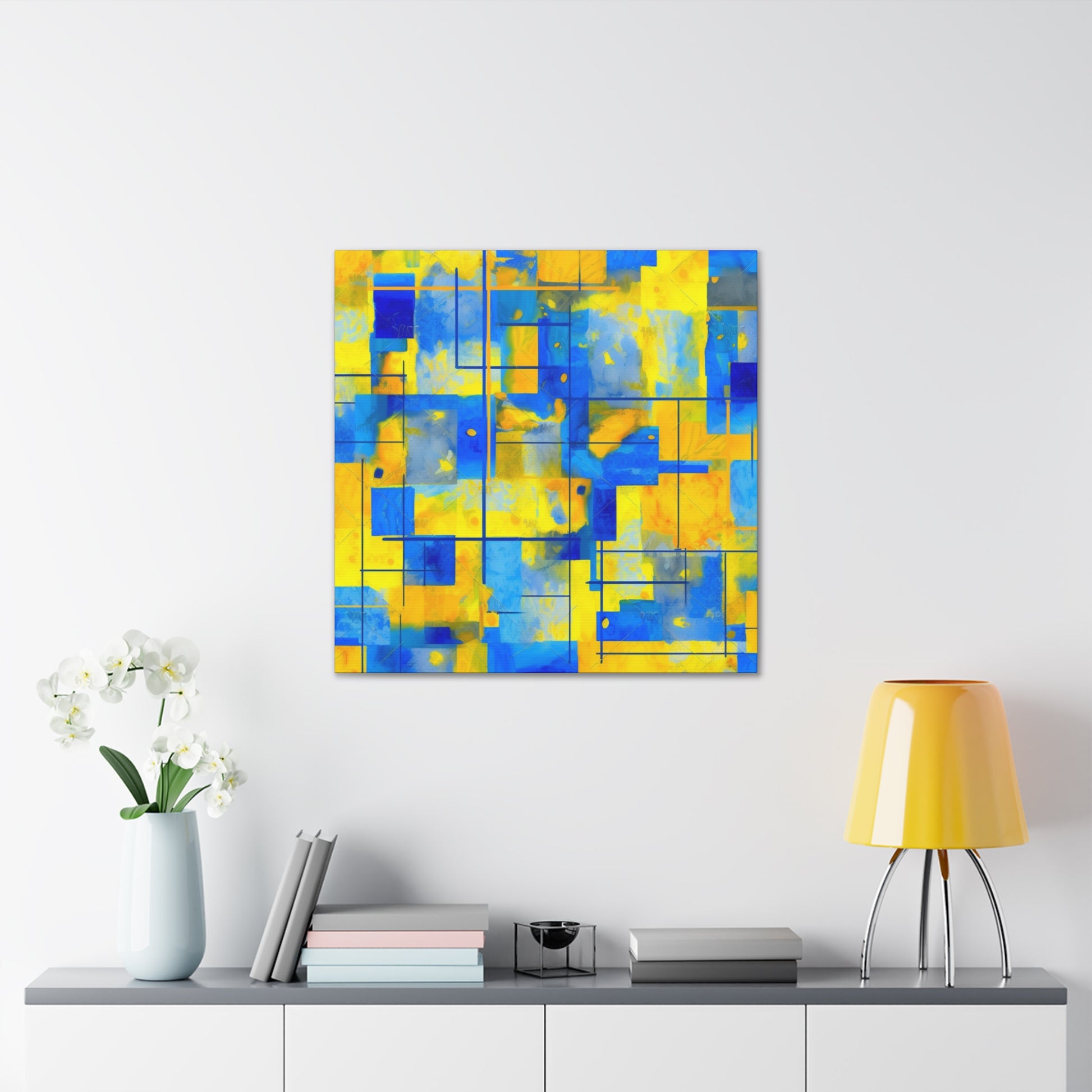 "Yellow & Blue" Canvas Wall Art - Weave Got Gifts - Unique Gifts You Won’t Find Anywhere Else!