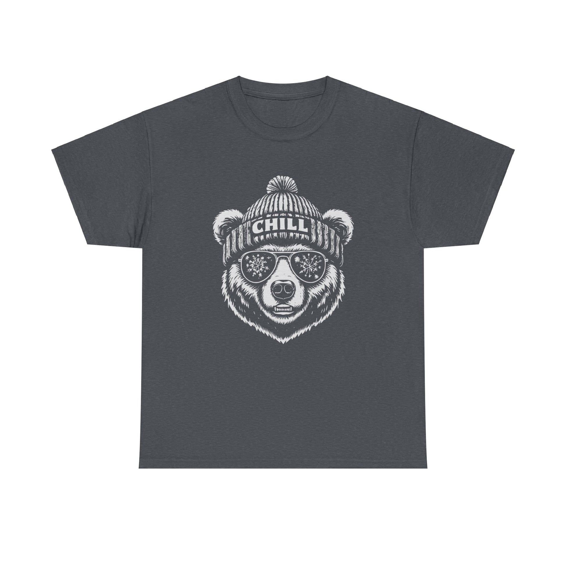 Chill bear graphic t-shirt for winter fashion
