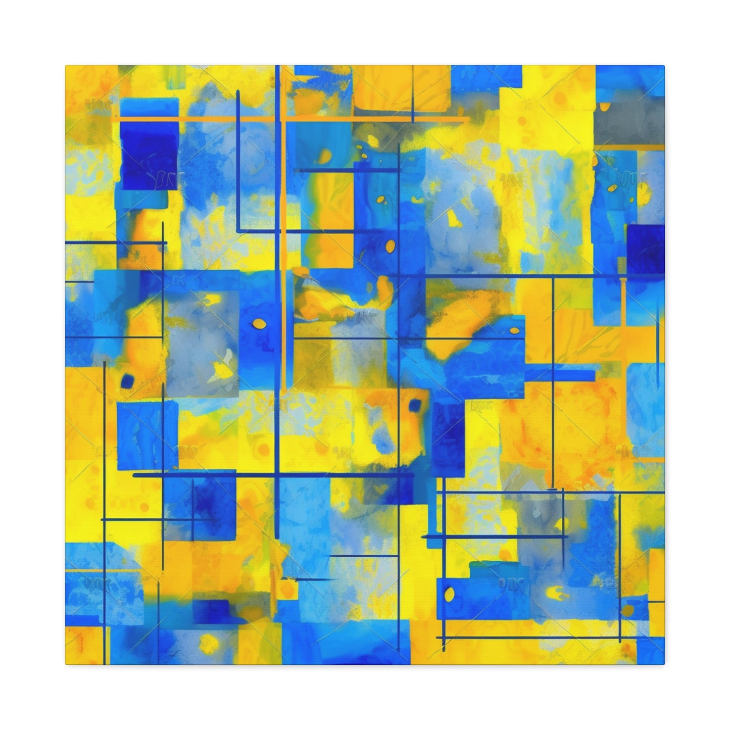 "Yellow & Blue" Canvas Wall Art - Weave Got Gifts - Unique Gifts You Won’t Find Anywhere Else!